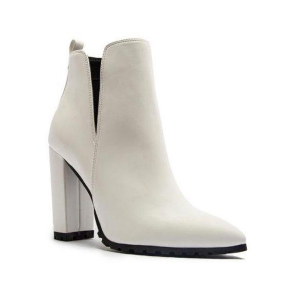 White Lug Sole Booties - Picture 6 of 7